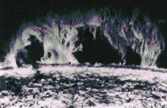  NASA     СОЛНЕЧНЫЕ ПРОТУБЕРАНЦЫ, наблюдавшейся в линии излучения гелия длиной 304 Å с борта космической станции «Скайлэб».