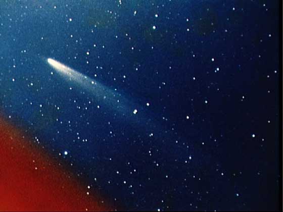  NASA     КОМЕТА КОГОУТЕКА на звездном небе 1 ноября 1974.