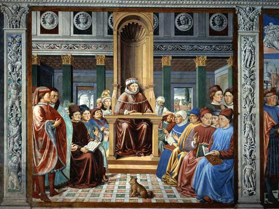  ART RESOURCE/Scala     СВ. АВГУСТИН. Картина работы Беноццо Гоццоли (1420–1497).