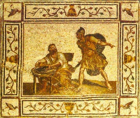 СМЕРТЬ АРХИМЕДА. Римская мозаика