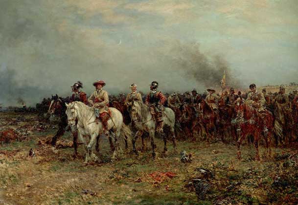 ОЛИВЕР КРОМВЕЛЬ во время сражения при Марстон-Муре. IGDA/A.C.Cooper