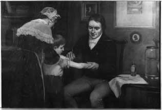 ОСНОВОПОЛОЖНИК ВАКЦИНАЦИИ Эдуард Дженнер прививает оспу восьмилетнему мальчику Джеймсу Фипсу (1796).