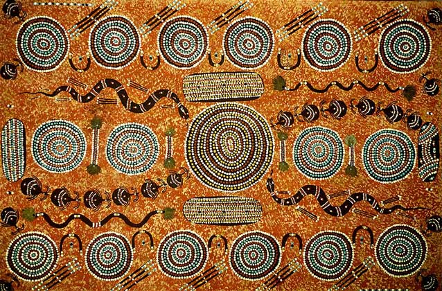  IGDA/G. Sioen     ОБРАЗЕЦ ДЕКОРАТИВНОГО ИСКУССТВА австралийских аборигенов.