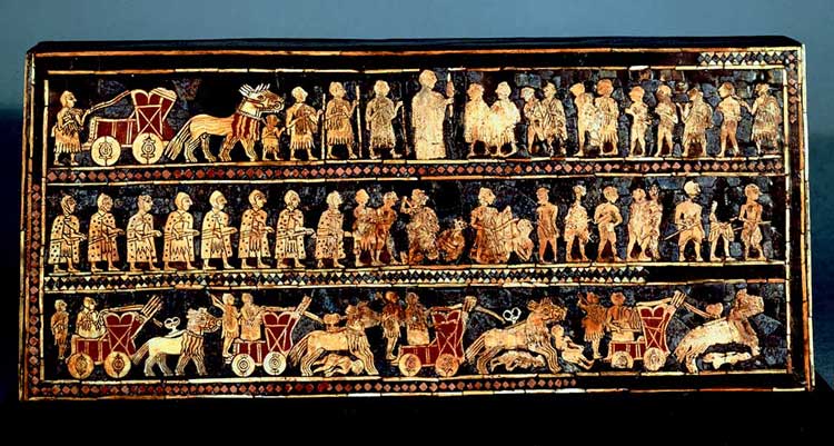  IGDA/London, British Museum     ИНКРУСТИРОВАННАЯ ДЕКОРАТИВНАЯ ПАНЕЛЬ (Древняя Месопотамия).