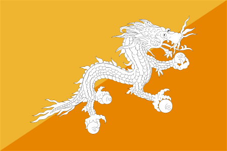  Flag Images © 1998 The Flag Institute     Флаг Бутана
