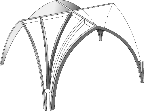 Распалубки свода. Цилиндрический свод с распалубками. Крестовый свод аксонометрия. Крестовый свод в архитектуре. Ребро свода