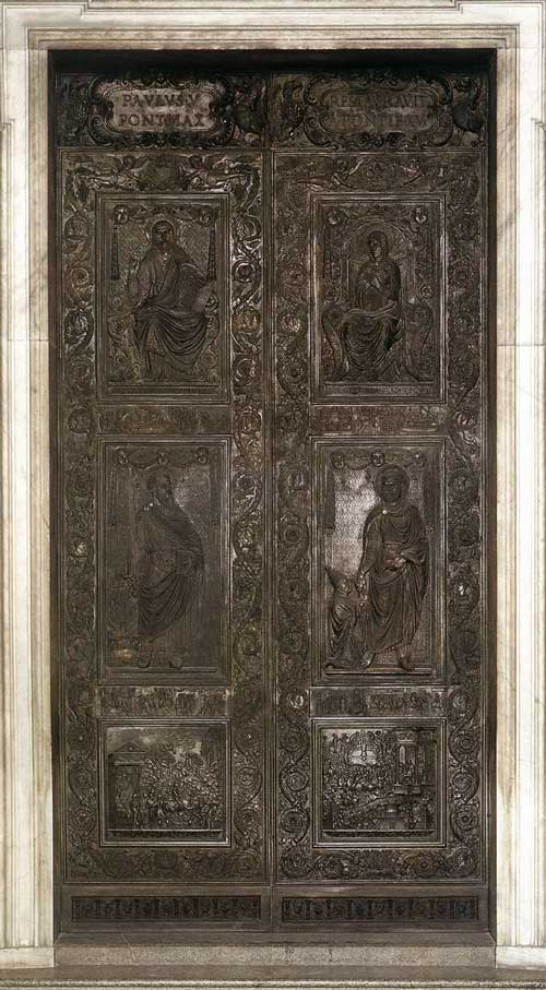 ФИЛАРЕТЕ. Бронзовые врата собора св. Петра, Рим
