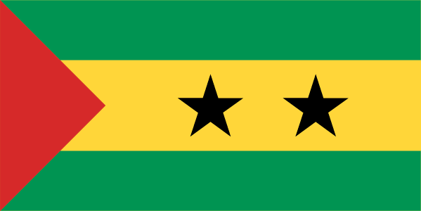 Флаг Демократической Республики Сан-Томе и Принсипи. Flag Images © 1998 The Flag Institute