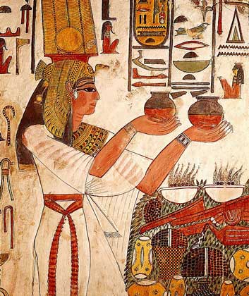  IGDA/G. Dagli Orti     НАСТЕННАЯ РОСПИСЬ гробницы жены египетского фараона Рамсеса II, Нефертари