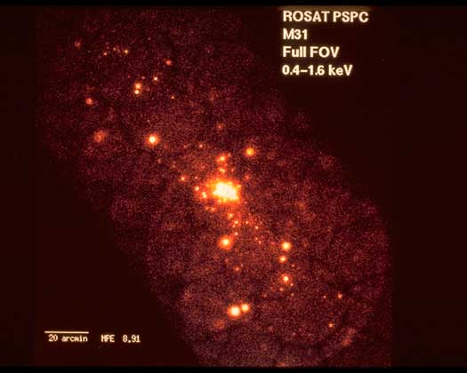 NASA ТУМАННОСТЬ АНДРОМЕДЫ в рентгеновских лучах. Космическая обсерватория Rosat