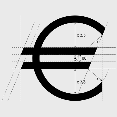 Символ ЕВРО (EURO) - единой валюты стран Европейского Союза