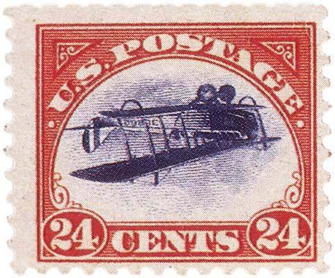 ОДНА из самых известных когда-либо выпущенных марок, «Перевернутая Дженни», 1918.