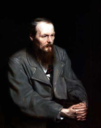 ФЕДОР МИХАЙЛОВИЧ ДОСТОЕВСКИЙ (портрет работы В.Г.Перова, 1872). ART RESOURCE