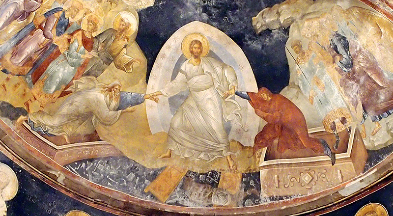 Воскрешение Христа. Фреска, XIV век. Монастырь Хора, Стамбул.